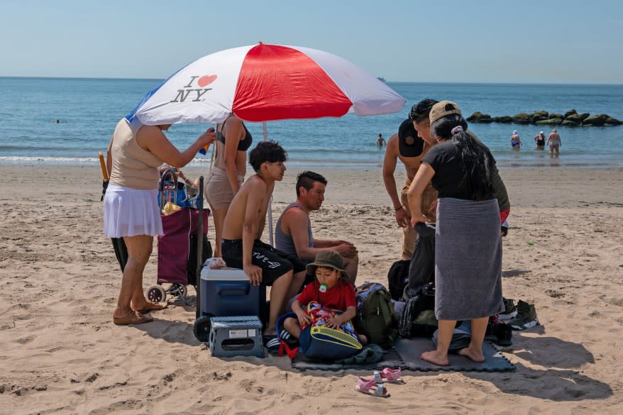 people on the beach