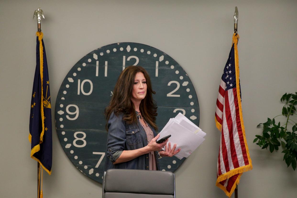 Taletha Coles, Fairfield Township trustee, speaks inside the Township offices, Tuesday, Feb. 22, 2022 in Lafayette. Coles was set to present her annual financial report to the township board but due to only one board member attending, was unable to present due to quorum rules.