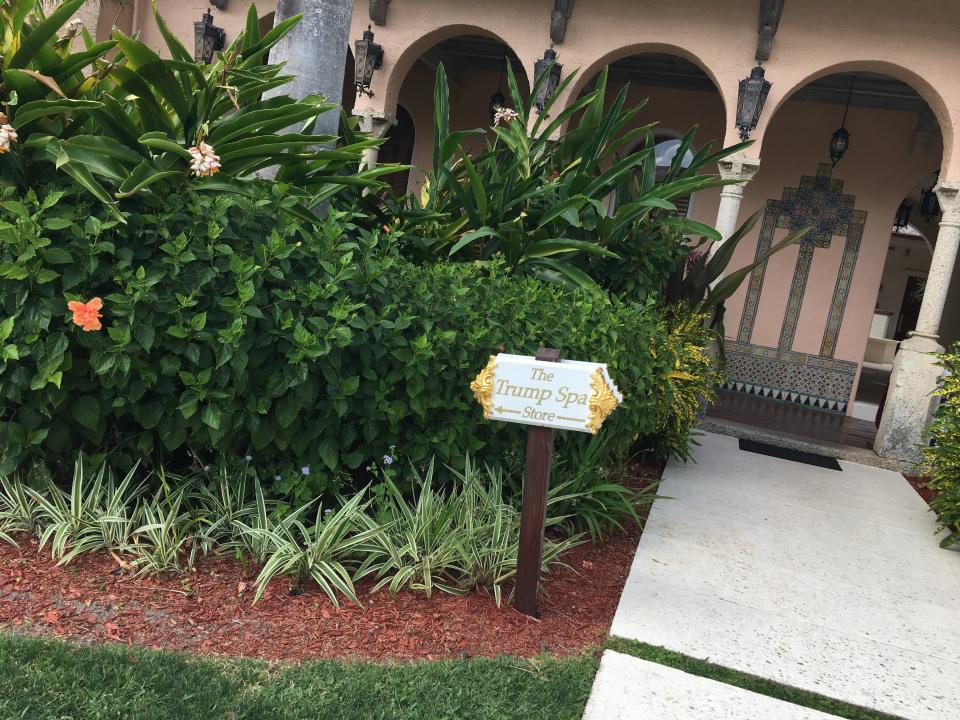 The entrance to the Trump Spa at Mar-a-Lago.