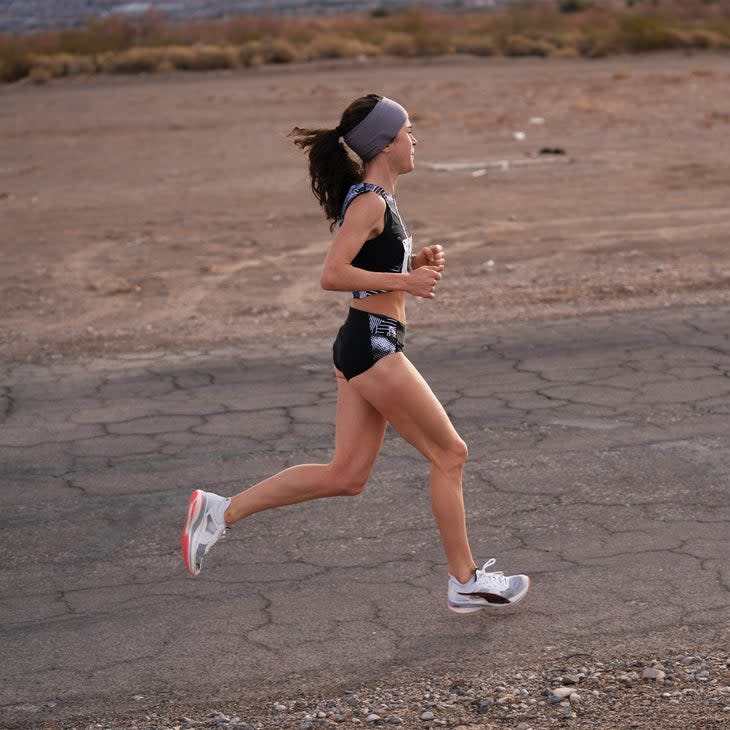 Molly Seidel running on a road