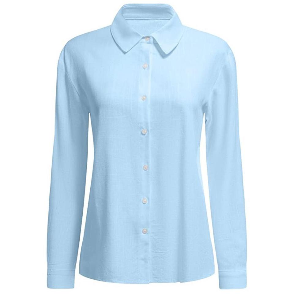 13) Sky Blue Button-Down Shirt