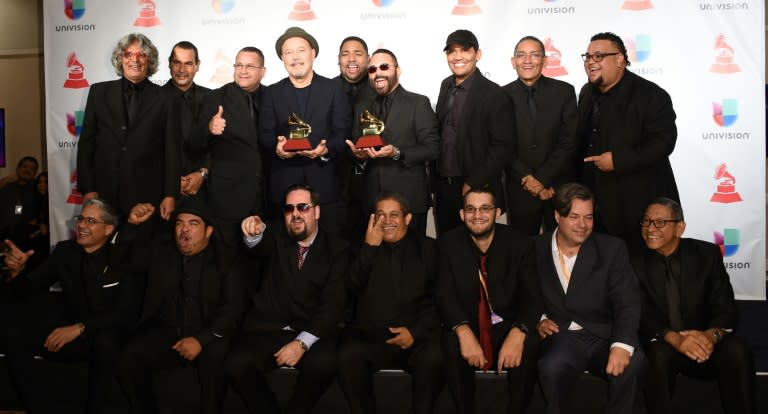 Salsa legend Ruben Blades and Roberto Delgado and Orchestra win the Latin Grammy Album of the Year for "Salsa Big band"