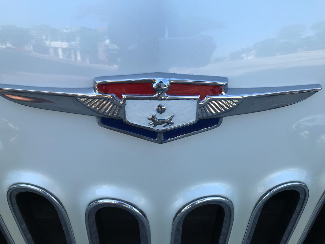 The silhouette of a dog on the badge of the 1955 La Salle II concept roadster pays tribute to GM design chief Harley Earl's beloved dog, who died while the show car was being created.