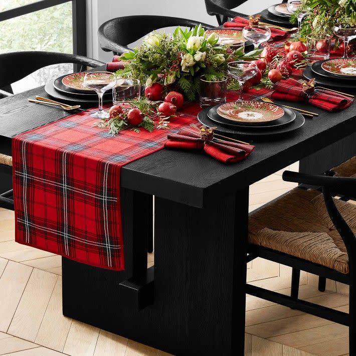 <p>Williams Sonoma Classic Tartan Table Runner </p><p>williams-sonoma.com</p><p>$51.99</p><p><a href="https://go.redirectingat.com?id=74968X1596630&url=https%3A%2F%2Fwww.williams-sonoma.com%2Fproducts%2Fmonogrammed-red-tartan-plaid-linen-table-runner&sref=https%3A%2F%2Fwww.cosmopolitan.com%2Flifestyle%2Fa42242914%2Fholiday-place-settings%2F" rel="nofollow noopener" target="_blank" data-ylk="slk:Shop Now;elm:context_link;itc:0;sec:content-canvas" class="link ">Shop Now</a></p><span class="copyright">Williams Sonoma</span>