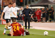 <p>Soccer Football – Champions League Semi Final Second Leg – AS Roma v Liverpool – Stadio Olimpico, Rome, Italy – May 2, 2018 Roma coach Eusebio Di Francesco looks on as Liverpool’s Sadio Mane is fouled by Roma’s Alessandro Florenzi Action Images via Reuters/John Sibley </p>