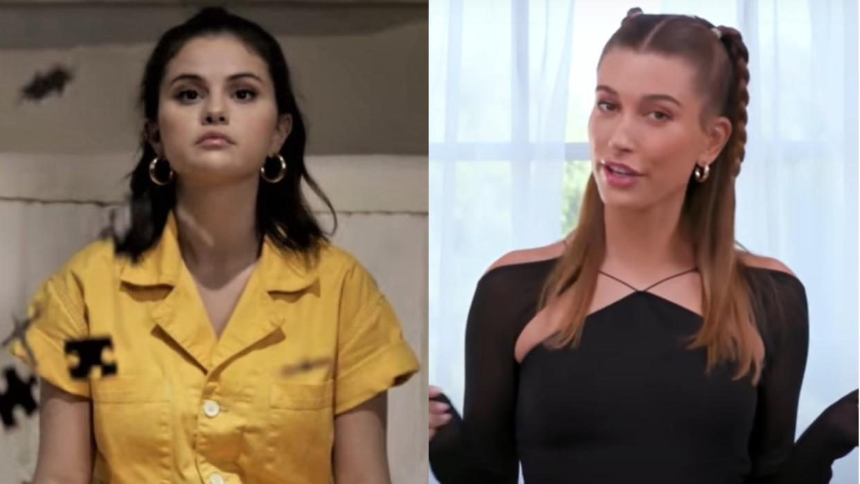  Selena Gomez on Only Murders in the Building and Hailey Bieber on her YouTube channel. 