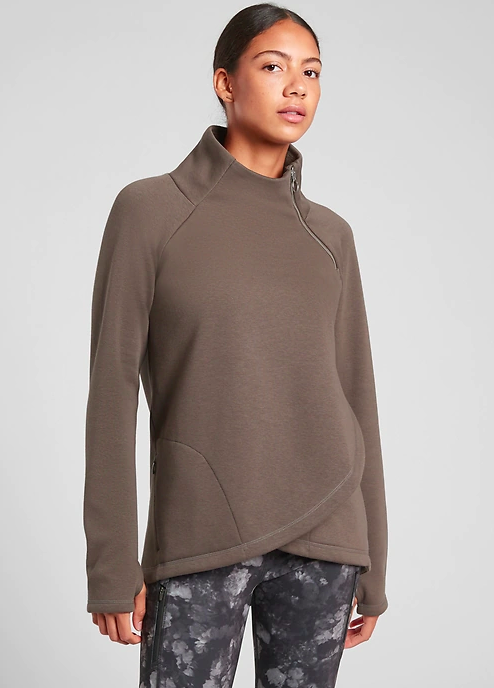 Athleta Cozy Karma Asym Pullover (Photo via Athleta)