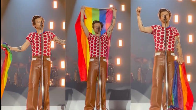 Harry Styles on stage in Oslo 2022