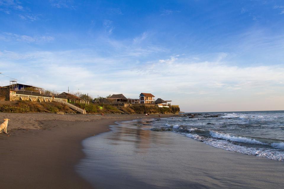 The beachside area of Punto Miramar by Puerto Sandino in Leon, Nicaragua