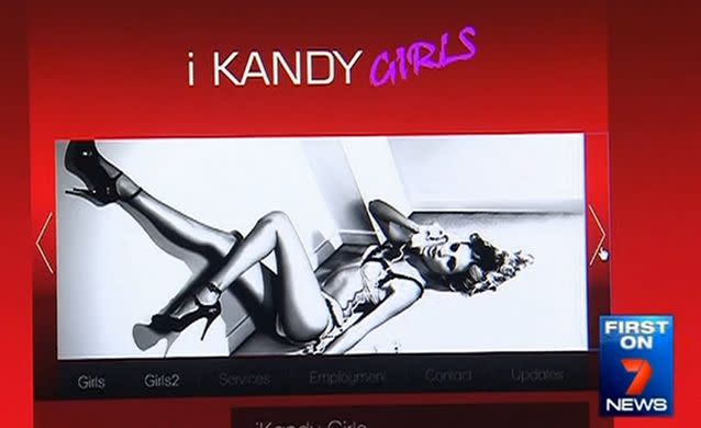 A screenshot of the homepage of iKandy, which describes itself as one of Adelaide's most popular men's entertainment establishments. Photo: 7News/iKandy