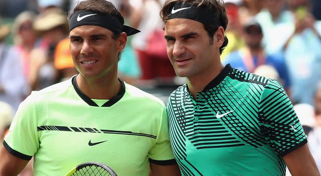 Nadal and Federer. Image: Getty