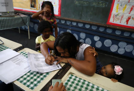 Brazilians cast their votes in a runoff election, in Rio de Janeiro, Brazil October 28, 2018. REUTERS/Pilar Olivares