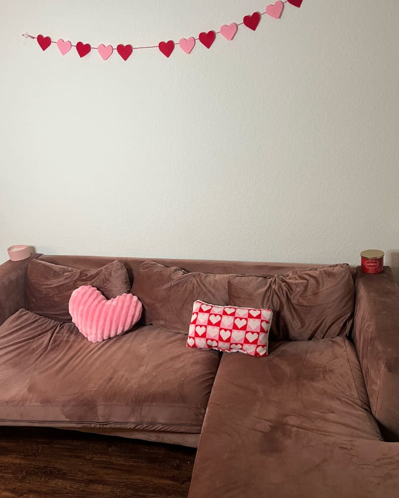 Target decor on sofa.