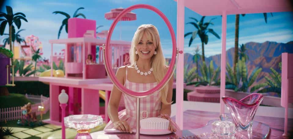 Margot Robbie stars as Stereotypical Barbie in Greta Gerwig's "Barbie."