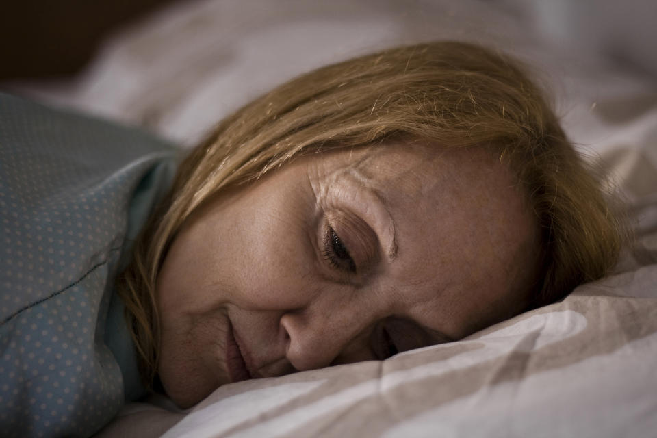 closeup of a woman lying down