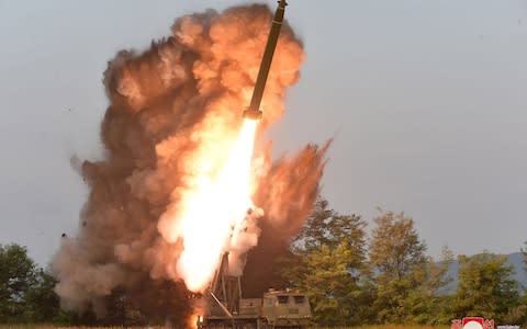 North Korea has already resumed shorter range missile tests this year - Credit: KCNA via KNS/AFP