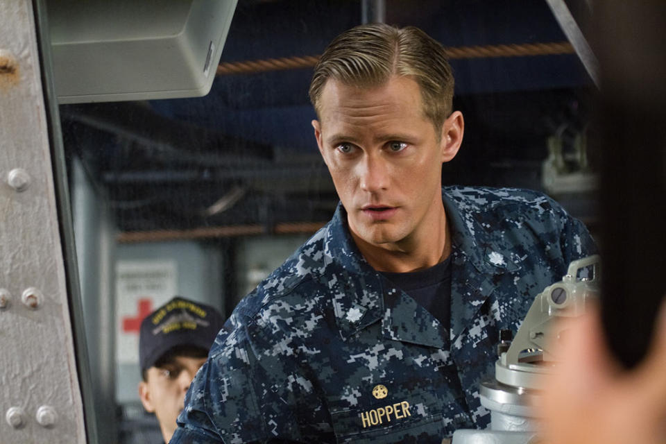 <a href="http://movies.yahoo.com/movie/contributor/1800358381" data-ylk="slk:Alexander Skarsgard;elm:context_link;itc:0;sec:content-canvas" class="link ">Alexander Skarsgard</a> in Universal Pictures' <a href="http://movies.yahoo.com/movie/1810116793/info" data-ylk="slk:Battleship;elm:context_link;itc:0;sec:content-canvas" class="link ">Battleship</a> - 2012