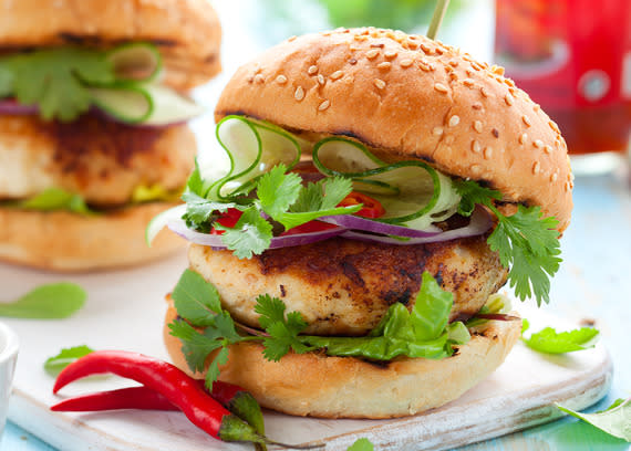 Spicy Bleu Cheese Chicken Burger Recipe