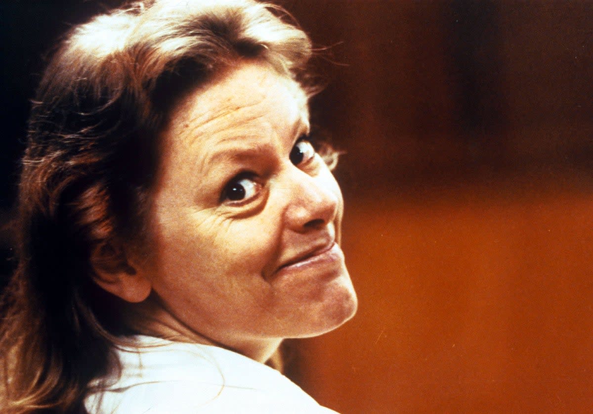 Aileen Wuornos pictured in court in 1992 (Sipa/Shutterstock)