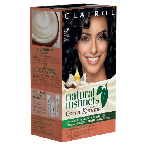 The added keratin and gentle ammonia-free formula makes this a great entry point into the DIY dye world. The rich cream formula doesn’t drip and contains enough pigment to boost color on darker hair shades. Beginners often end up with scalp staining. But Hill has a simple fix: Apply a clear lip balm or petrolatum jelly like Vaseline along your hairline to prevent the dye from marking your skin. Natural Instincts Crema Keratina, $9