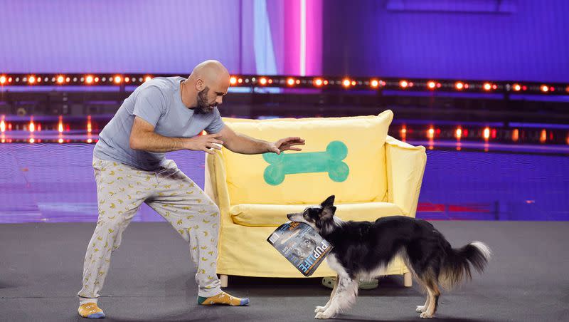 Adrian Stoica and Hurricane, 2023 “AGT” winners, compete on “AGT: Fantasy League.” 