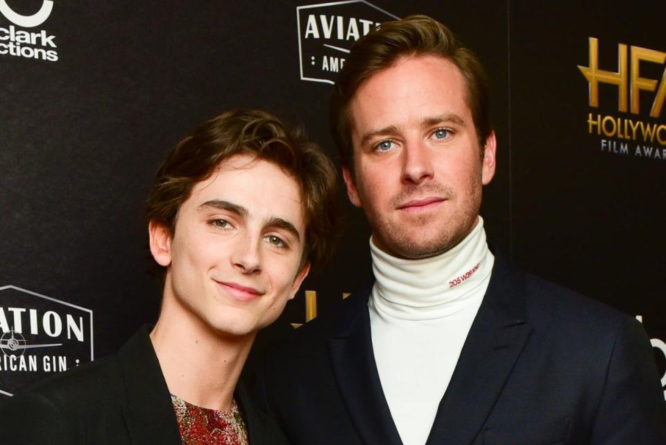 Timothée Chalamet (left) and Armie Hammer in 2018 (Getty Images)