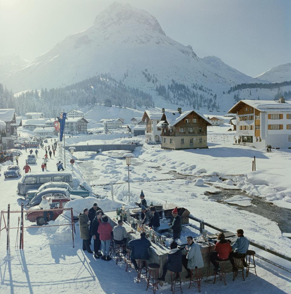 The Ice Bar at the Hotel Krone in Lech, Austria, 1960.