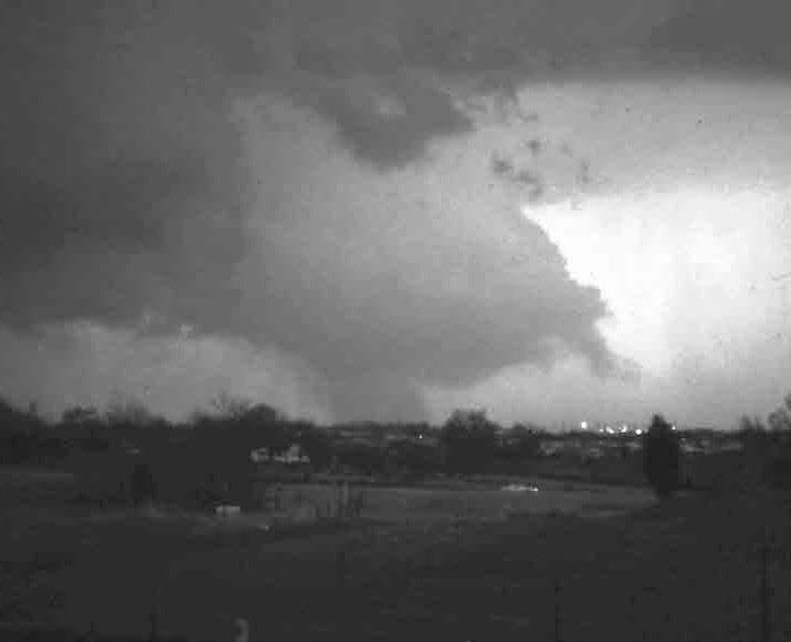 Paul L. Schmetzer's view of the storm that spawned the F4 tornado on April 3, 1974. He snapped these photos from a his backyard off of Hunsinger Ln., just south of Hikes Point.