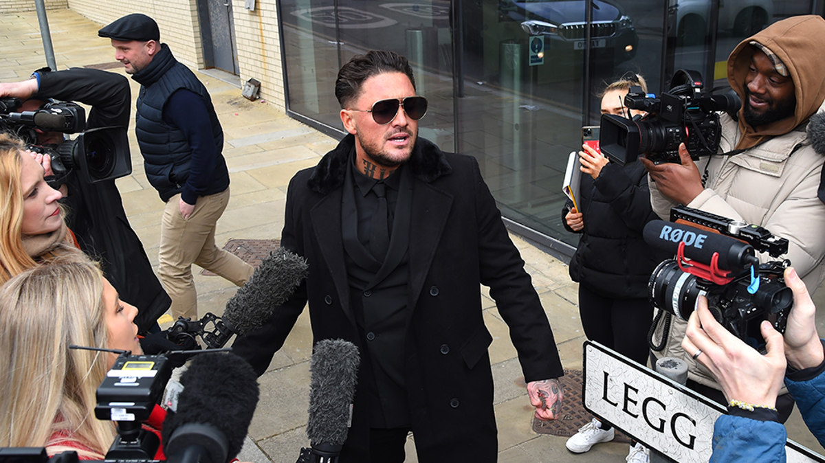 Stephen Bear turned up to the trial in December wearing a black fur coat and sunglasses in a rented white Rolls-Royce driven by a chauffeur (Getty)