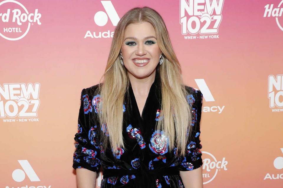 <p>Astrid Stawiarz/Getty</p> Kelly Clarkson attends an Audacy event in Newark, New Jersey on Oct. 14, 2023 