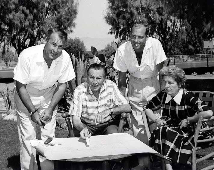 Carl Denny (architect), Walt Disney, Bill Foster and Lillian Disney at Smoke Tree Ranch 1956.