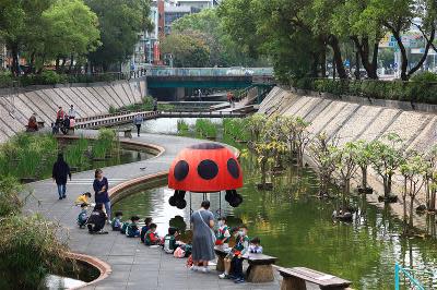 在都會人類活動強度高的區域，透過水環境治理，讓水岸與民眾有更多元的互動。