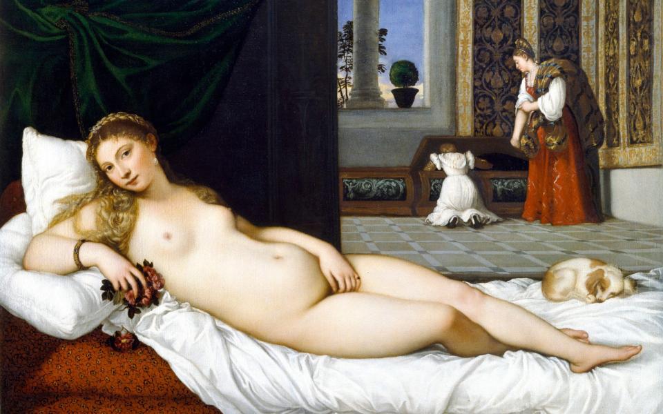 The Venus of Urbino by Titian, painted in 1538 and held in the Uffizi Galleries in Florence - Getty