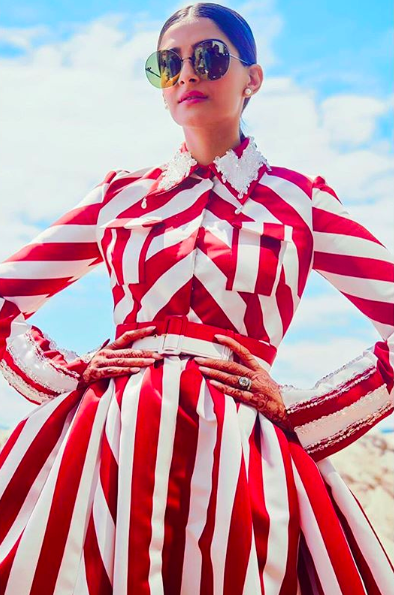 Sonam and Huma end up wearing identical print at Cannes