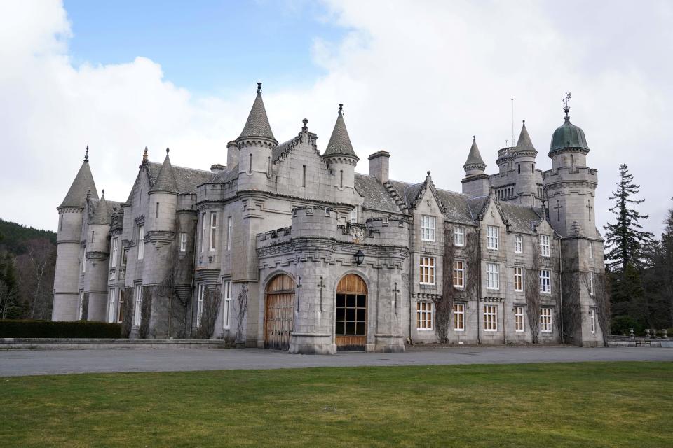 Balmoral Castle is pictured near Ballater, Scotland, on March 30, 2022. The "Life at Balmoral" exhibition is being shown ahead of the Queen's Platinum Jubilee.
