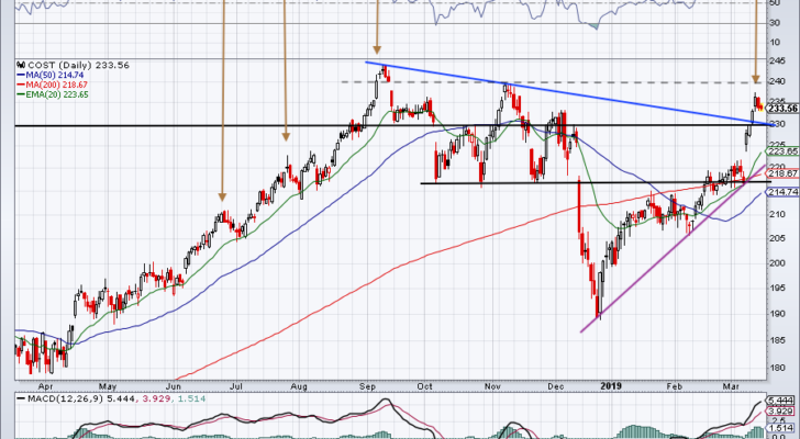 chart of Costco stock