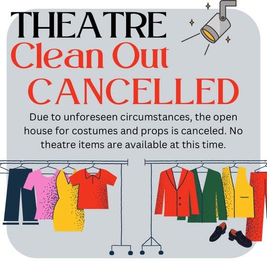 A theater clean out at Cabrini University has been cancelled due to "unforeseen circumstances."