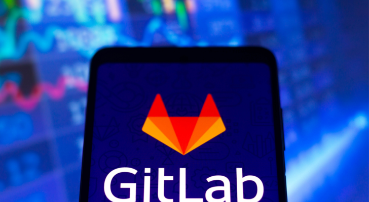 In this photo illustration the GitLab (GTLB) logo seen displayed on a smartphone screen.