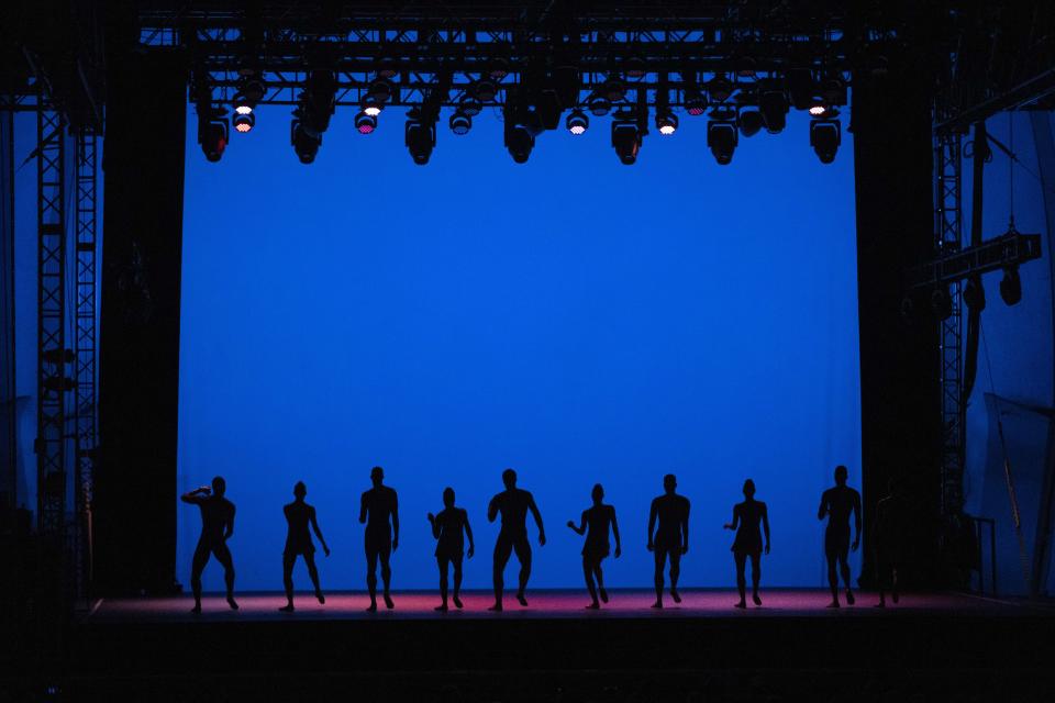 Dancers with Dance Theatre of Harlem perform "Nyman String Quartet No. 2" by Robert Garland during the BAAND Together Dance Festival, Tuesday, July 25, 2023, at Lincoln Center in New York. (AP Photo/Mary Altaffer)