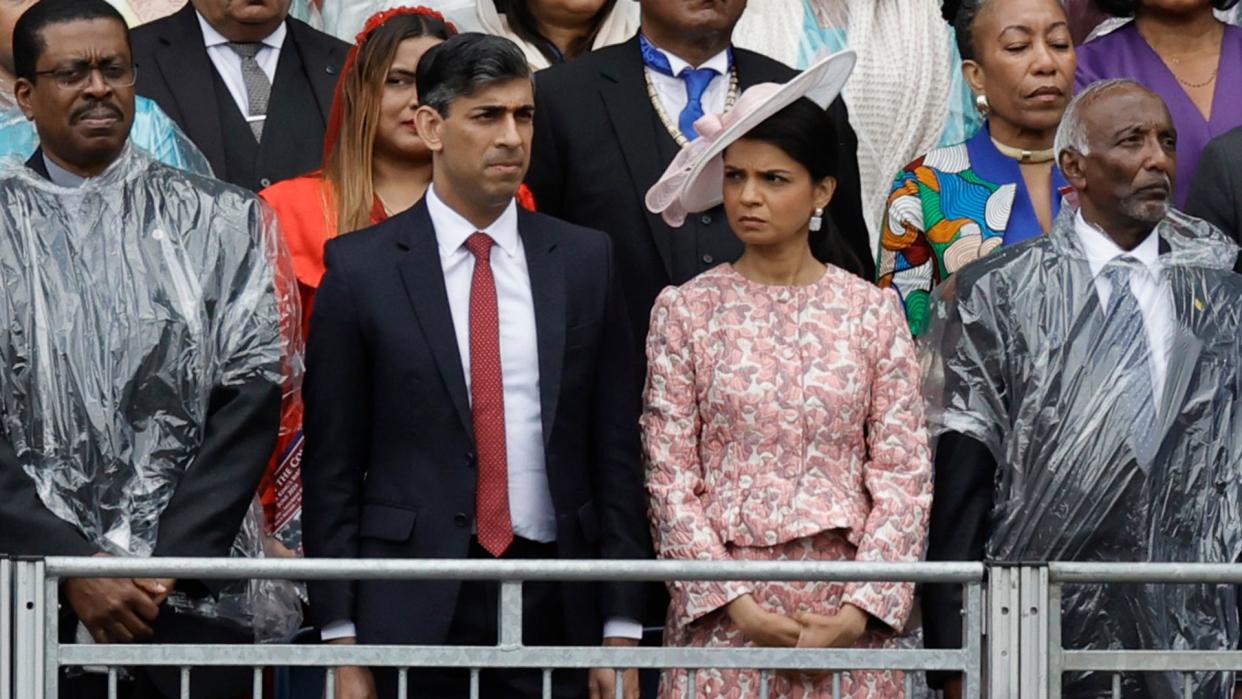 The couple watched from Horse Guards Parade to celebrate the official birthday of the Monarch