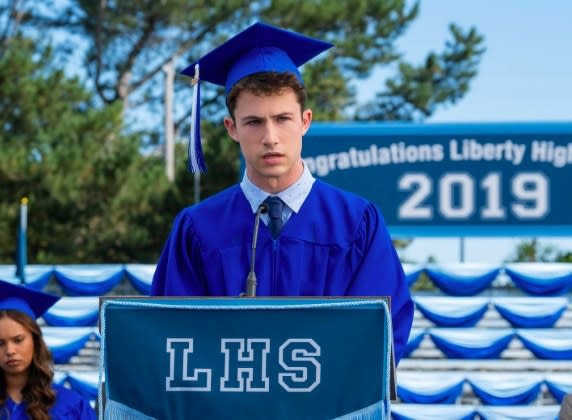 Clay speaks at his graduation ceremony