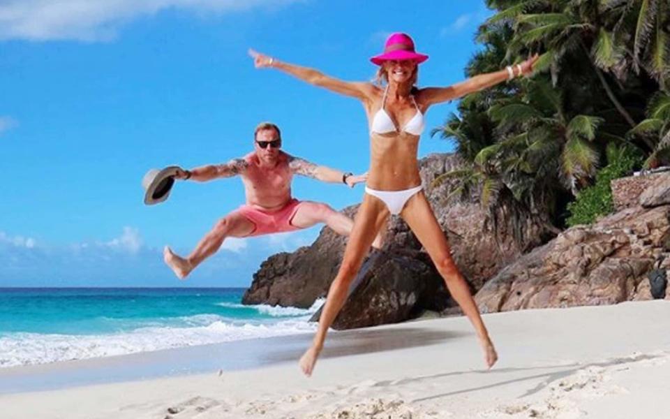 Ronan Keating and Uechtritz on their honeymoon at Fregate Island Private - @rokeating