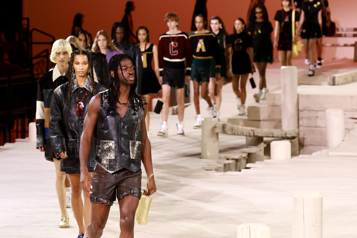 Lil Nas X made his runway debut for Coach at NYFW. (Photo by Arturo Holmes/Getty Images for NYFW: The Shows)