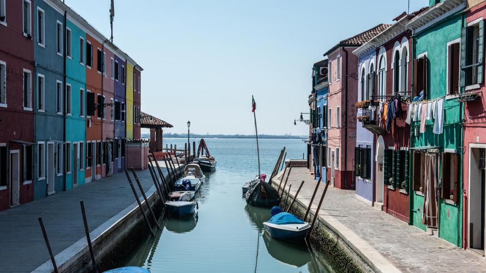 Empty streets in Burano island during the Covid19