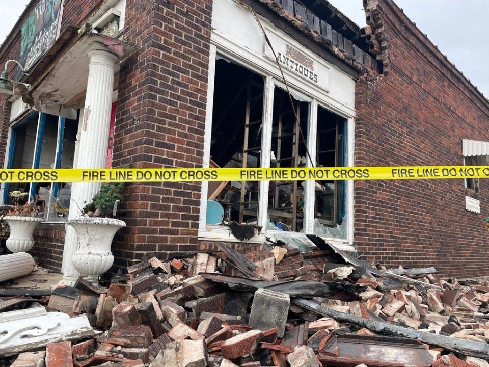 The aftermath of a fire at 35th Street Antiques, 824 35th St.