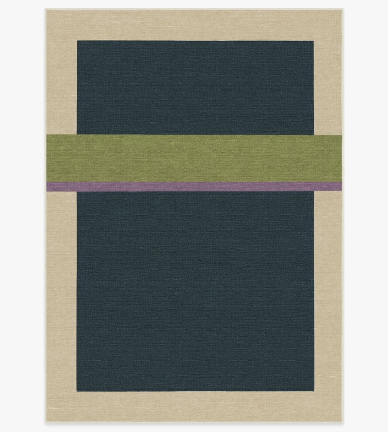 Architectural Digest Breakout Teal & Chartreuse Rug, 5' x 7'