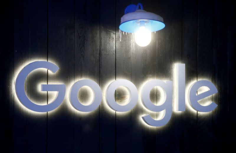 FILE PHOTO: Logo of Google is seen in Davos