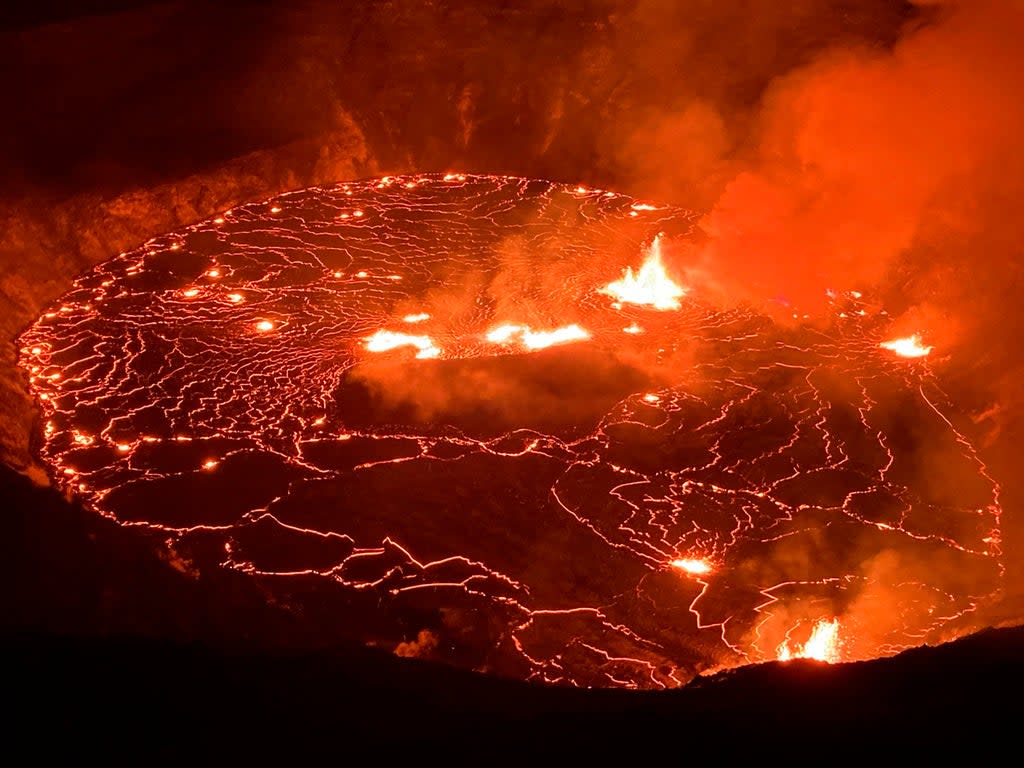 Kilauea volcano's Halemaumau crater in late 2021  (ASSOCIATED PRESS)