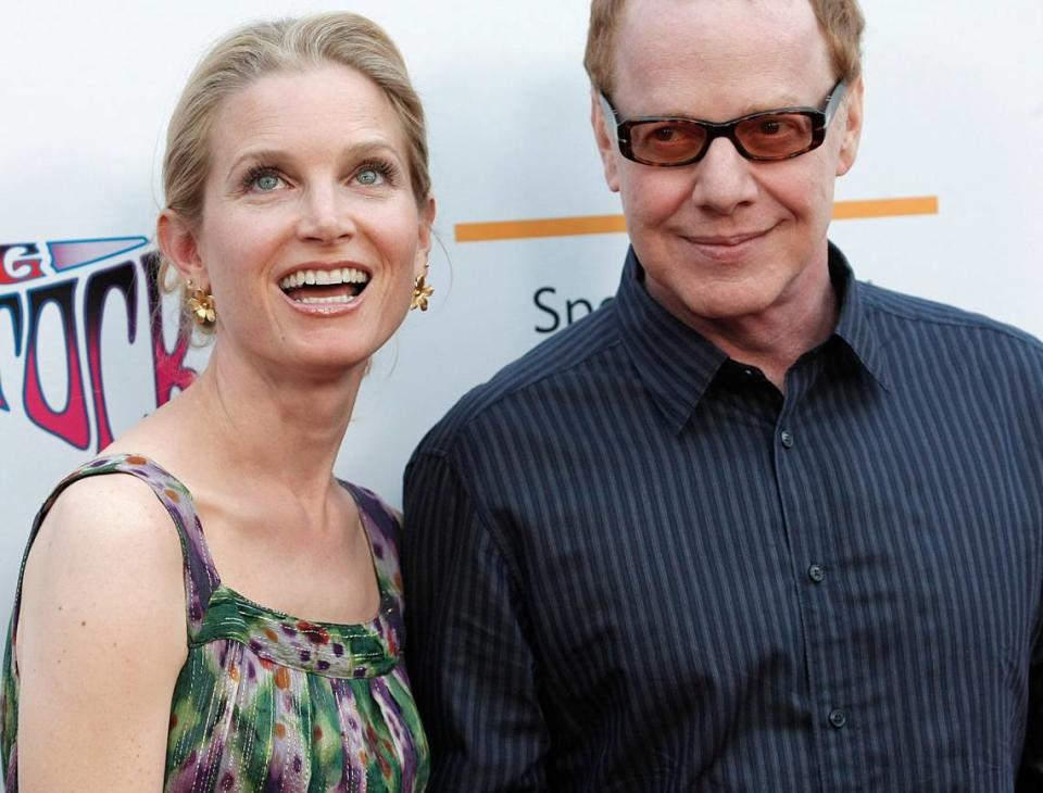 Actress Bridget Fonda, left, and her husband, musician Danny Elfman arrive at the premiere of the feature film “Taking Woodstock” in Los Angeles on Aug. 4, 2009. (AP Photo/Dan Steinberg)