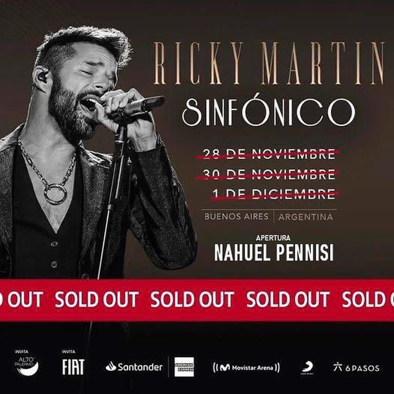 Nahuel Pennisi será el encargado de abrir los shows sinfónicos de Ricky Martin